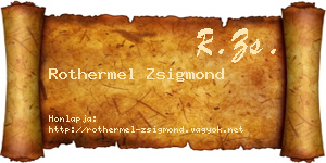 Rothermel Zsigmond névjegykártya