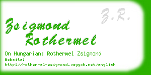 zsigmond rothermel business card